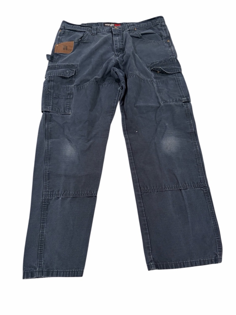 Wrangler Riggs Workwear Cargo Work Pants Mens 38x32 Navy Ripstop Double Knee